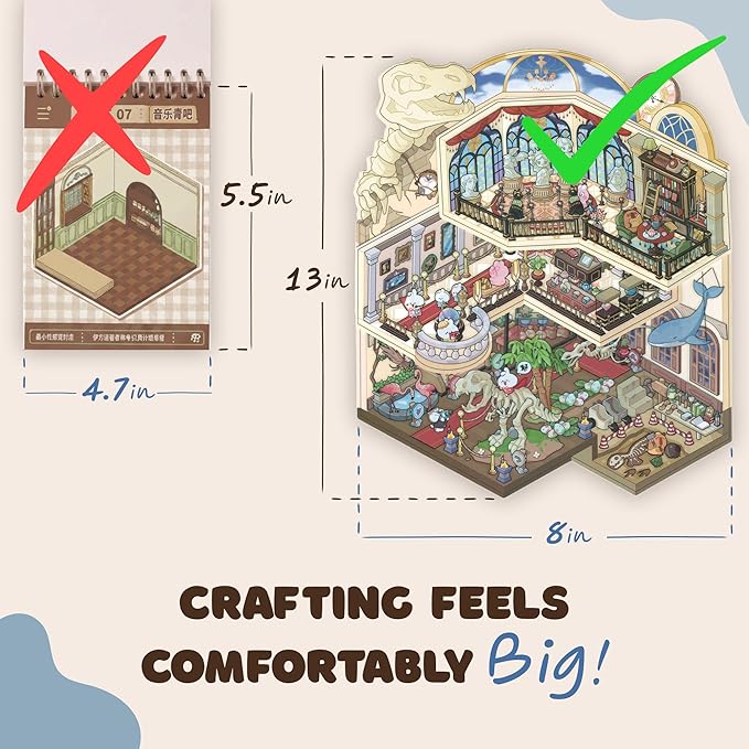 Foldable 3D Sticker Scene Kit - Interactive Large Sticker Scenes with Layeres for Adults & Kids, Detailed Miniature Scene Stickers Book Style with Tweezer, Creative Sticker Therapy Gift.