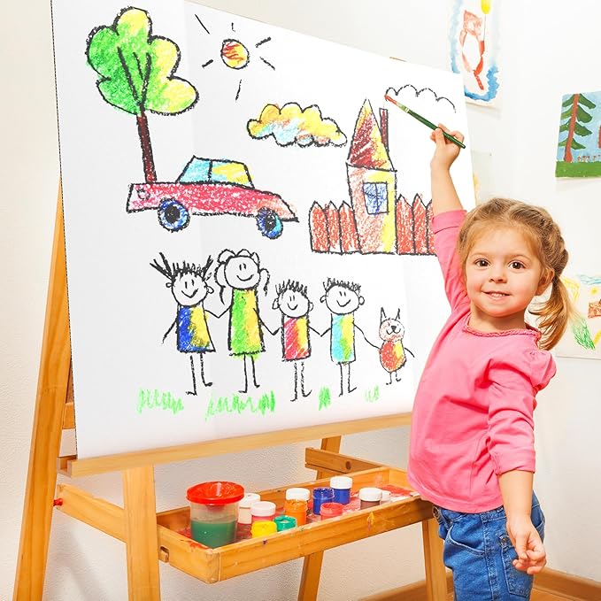 4 Pack 36" x 48" Trifold Poster Board for Presentation, White Corrugated Cardboard Large Tri Fold Poster Board for Science Fair, Office & School Projects, Photo Displays, Exhibitions Event