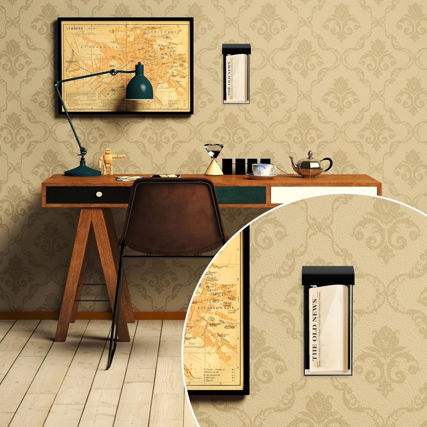 Remerry 4 Pcs Acrylic Outdoor Brochure Holder 4 x 9 Inch Waterproof Wall Mount Literature Box with Black Lid Clear Pamphlet Holder with Screws for Flyer Display Map Menu Envelope