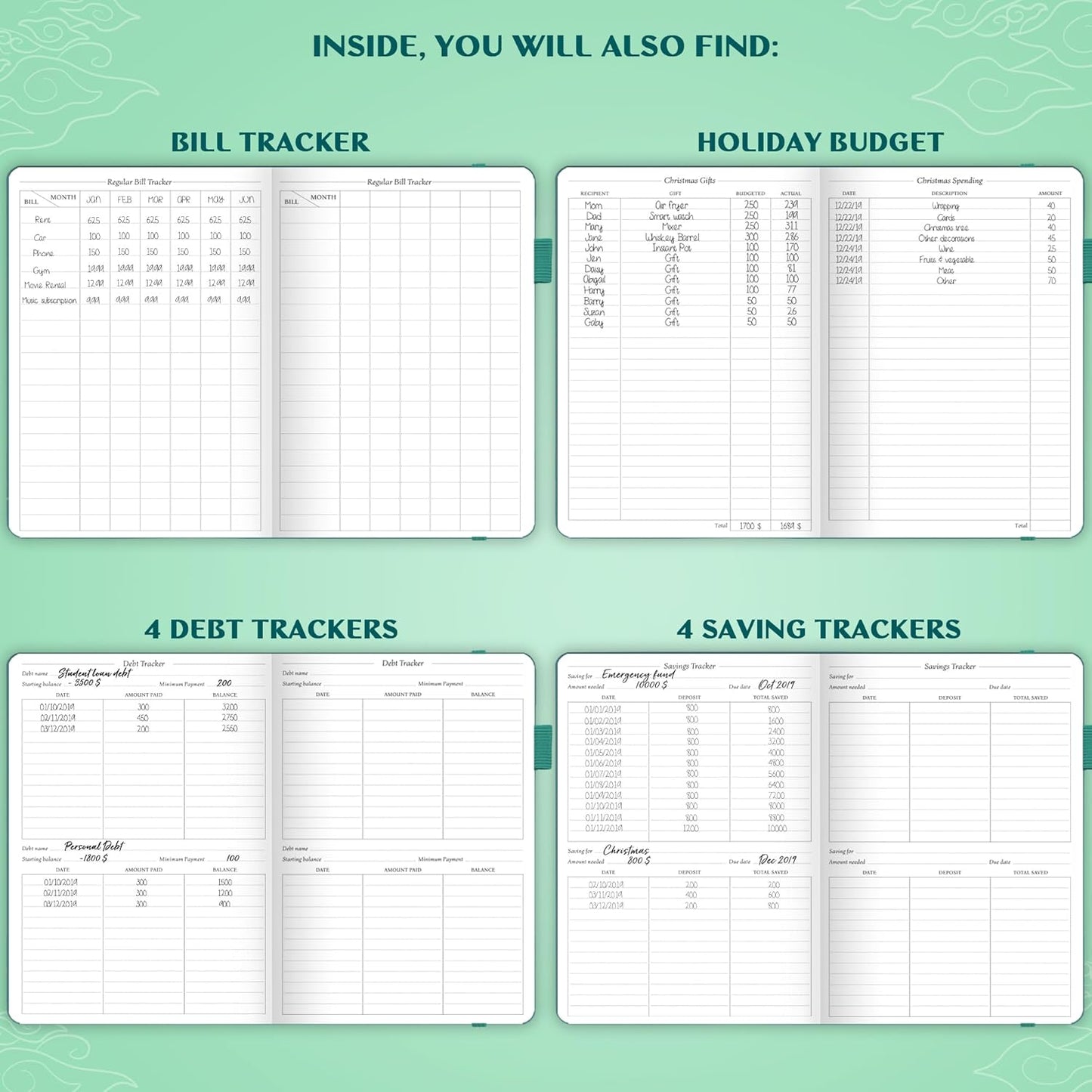 Legend Budget Planner – Financial Organizer Book. Money Account & Expense Tracker Notebook Journal for Household Monthly Budgeting (Mint Green)