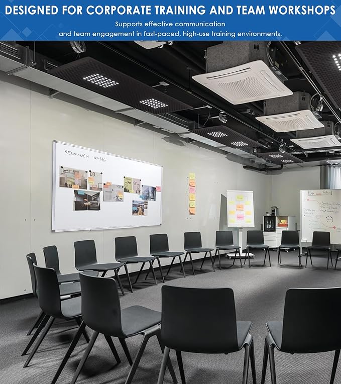 SWANCROWN Large Magnetic White Board, Dry Erase Board 72 x 40 Inches with Thick Aluminum Frame, Large Dry Erase Board for Wall Built-in Magnetic Pen Holder & Long Marker Tray for Conference Room