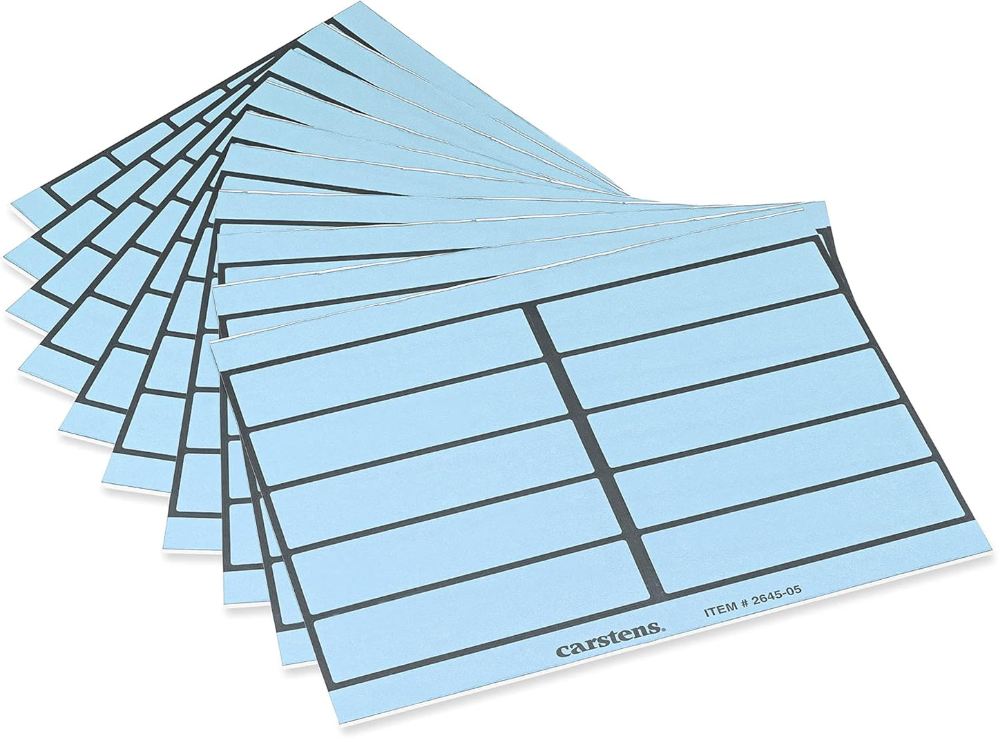 Carstens Adhesive Binder Labels, 5 3/8” x 1 3/8”, Stickers for 1.5” – 4” Ring Binder Spines, Inkjet and Laser Printer Compatible, Blue, 20 Sheets, 10 Labels Per Sheet