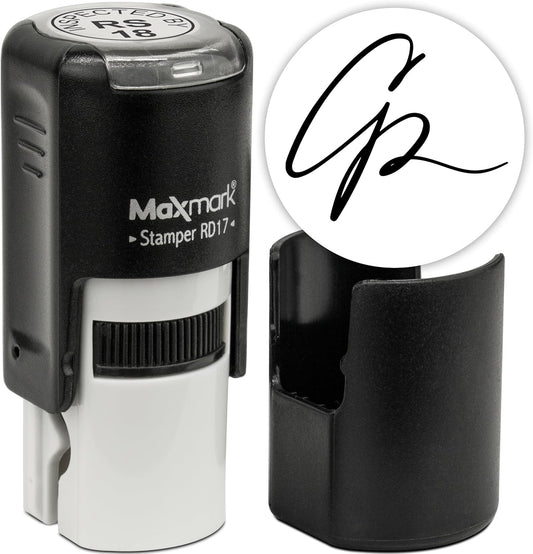 MaxMark Custom Round Self Inking Small Signature Stamp - 15 Colors to Choose