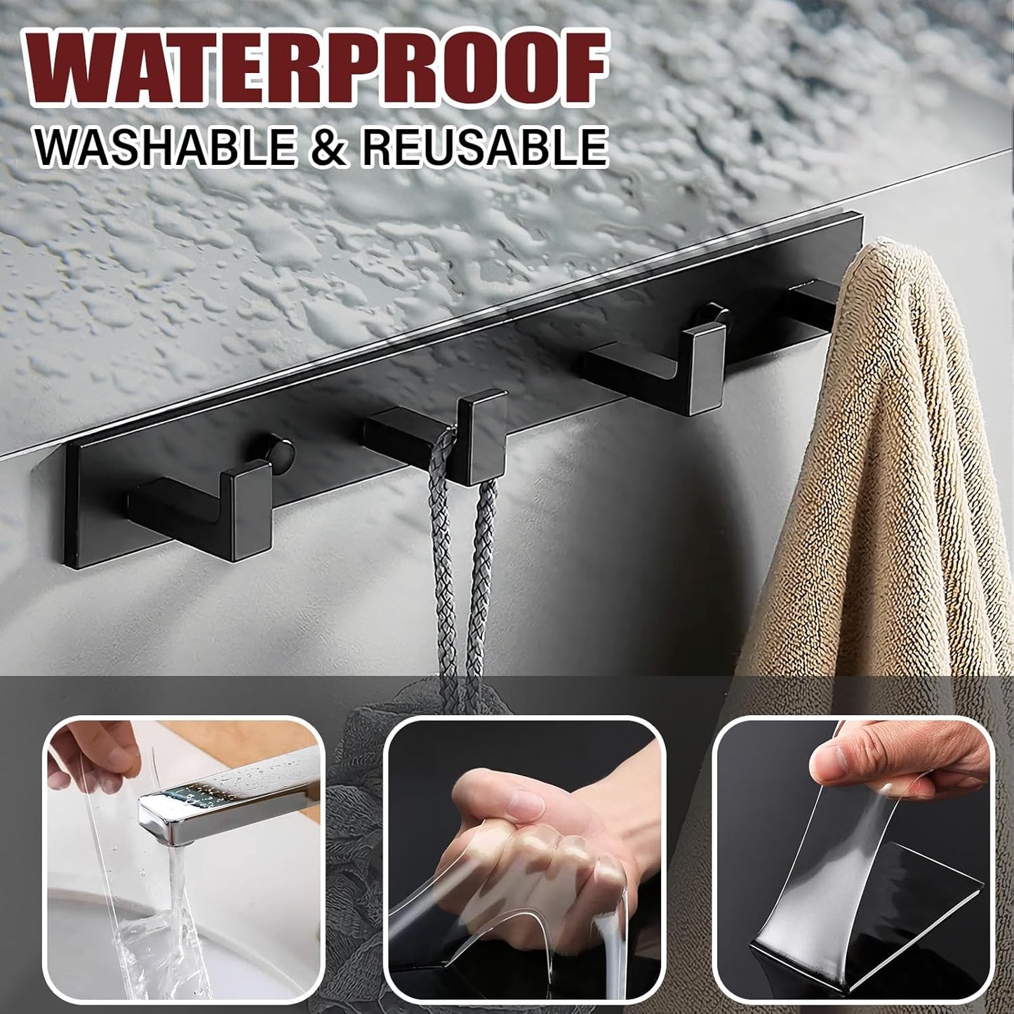 50 Pcs Heavy Duty Double Sided Tape, 1x4 in Rectangles Removable Nano Tape, Transparent Multipurpose Mounting Tape for Home and Office