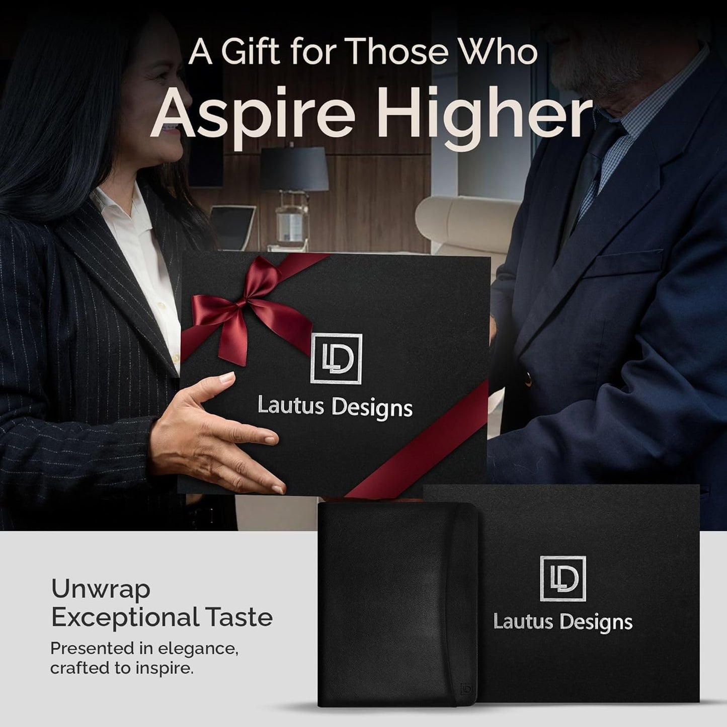 Customized Black Zippered Portfolio Binder - Engraved PU Leather Business Portfolio Organizer - Padfolio for Men & Women with US Letter Notepad, 10.5 Inch Tablet Pocket & Gift Box by Lautus Designs