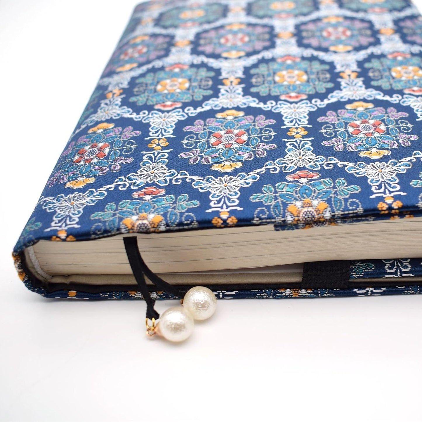 BLBMH A5 Book Covers for Paperbacks Fit for 5.5x8.4 inch Adjustable Book Sleeve Cover for Women Over 15 Soft Cloth Protector for Novels Notebook Journal - Flower Blue
