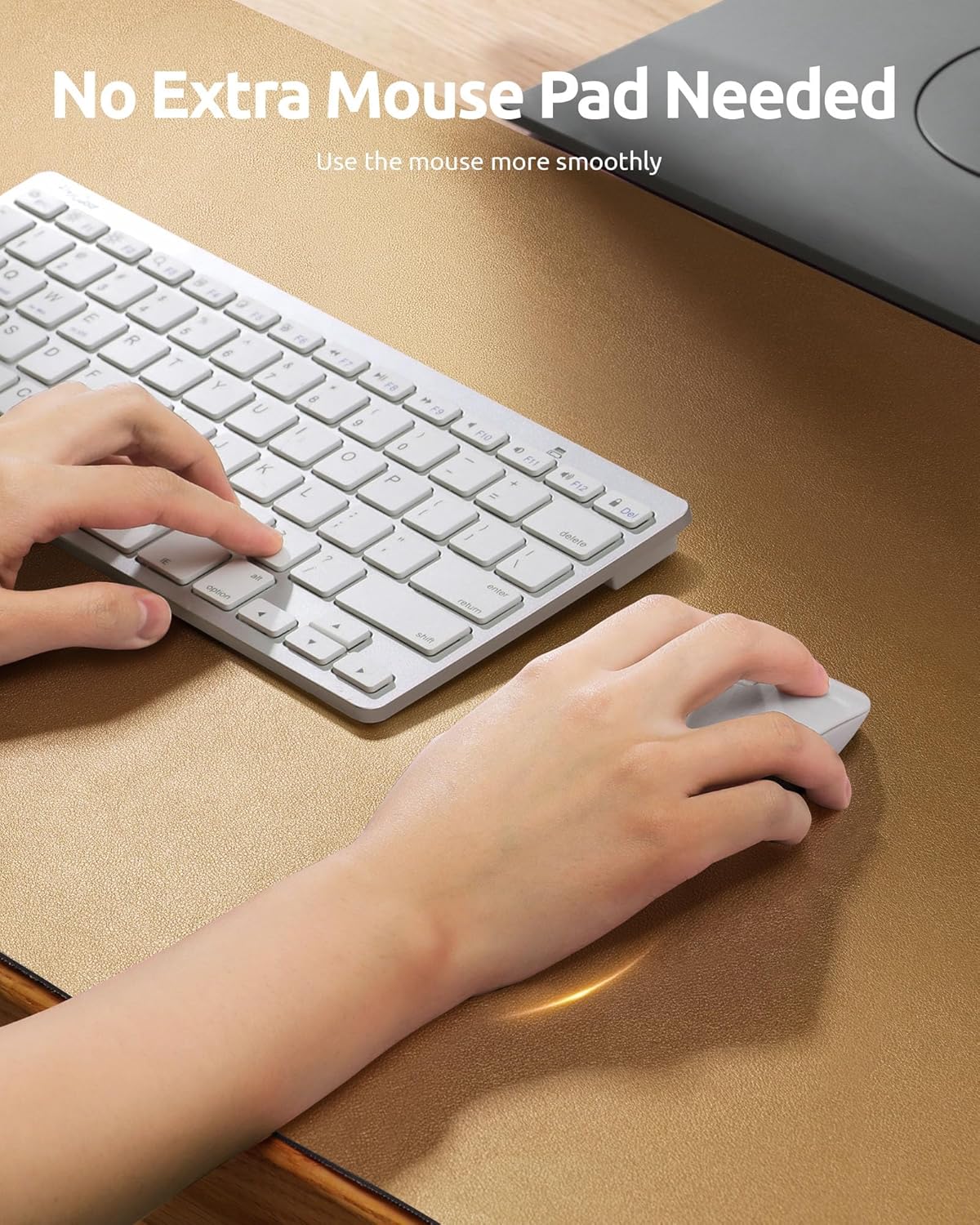 YSAGi Leather Desk Protector, Office Mat, Large Mouse Mat, Non-Slip PU Leather Blotter, Laptop Desk, Waterproof Writing Pad for Office and Home (Bronze, 35.4" x 17")