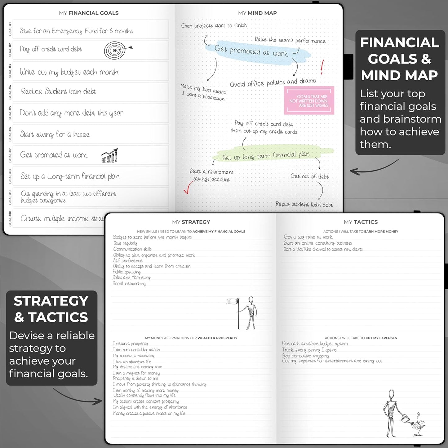 Clever Fox Budget Planner Large – Expense Tracker Notebook. Monthly Budgeting & Bill Organizer, Finance Logbook & Accounts Book, A4 (Black)