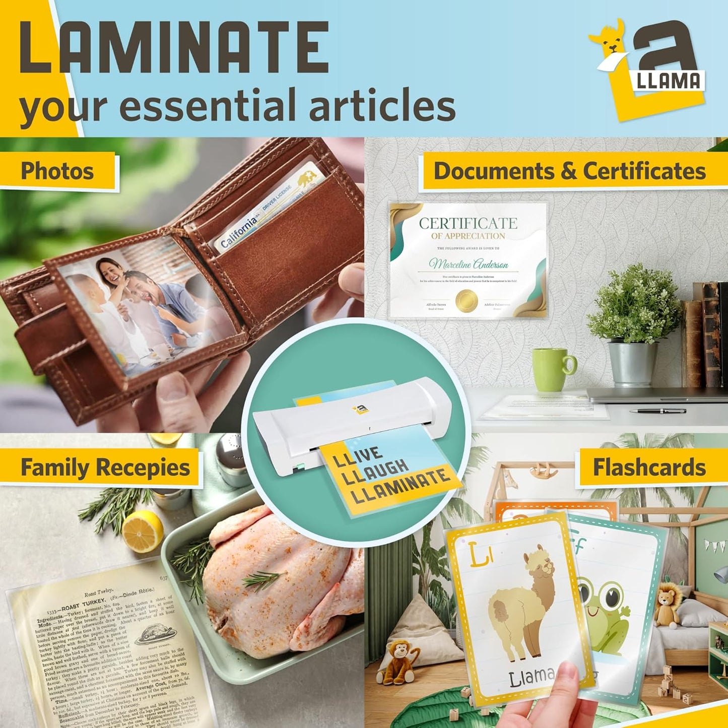 Thermal Laminating Pouches, 9 x 11.5 Inches, 5 Mil Thick, 20 Pack of Glossy Lamination Pouches, Fitted for Letter Size Laminating Sheets 8.5 x 11