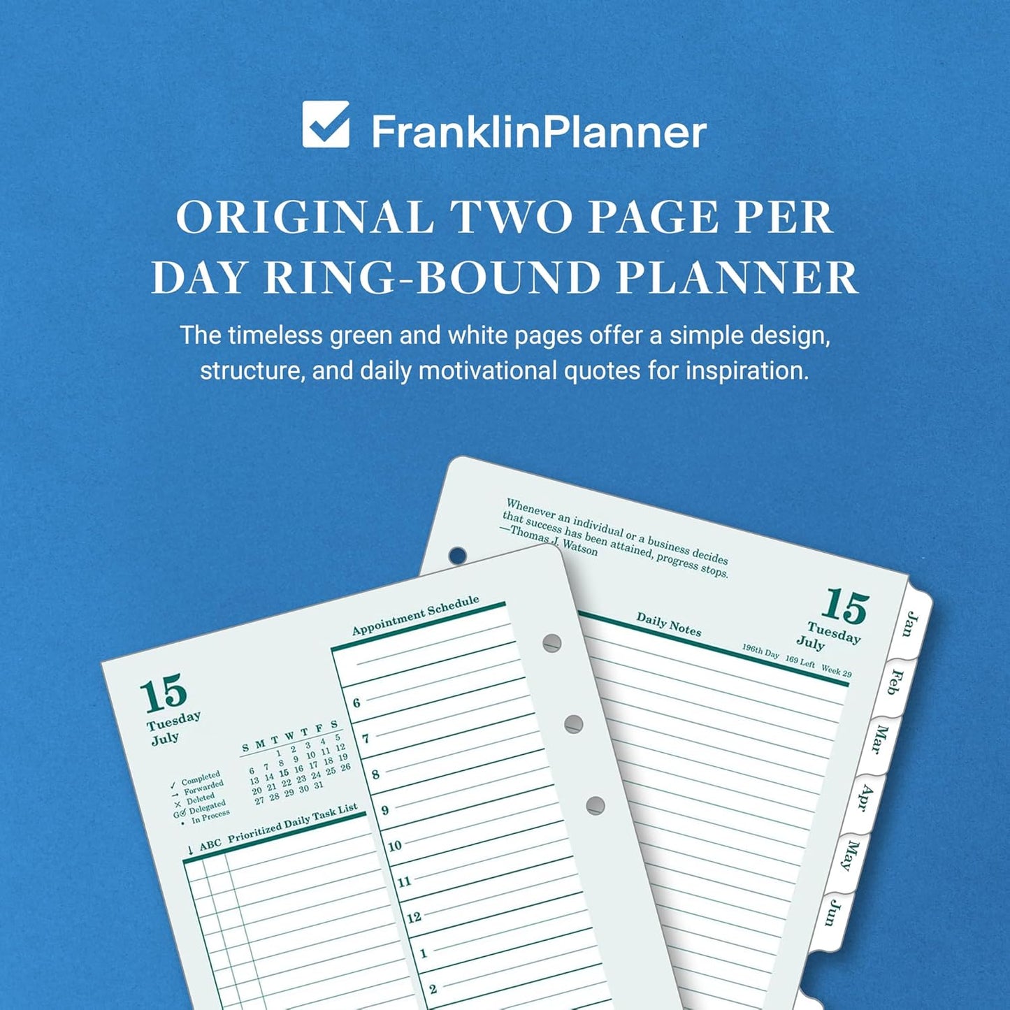 FranklinCovey - Original Two Page Per Day Ring-Bound Planner (Compact, Jul 2025 - Jun 2026)