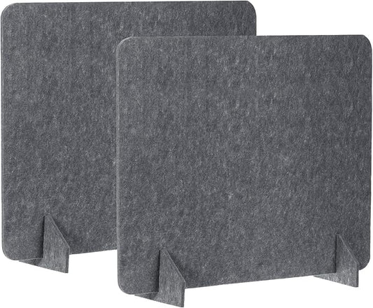 PATIKIL Desk Divider, 2 Set 24 x 24 Inch Acoustic Freestanding Desk Divider Desk Privacy Panel with 4 Pcs Support Feet for Library Office Workstation, Dark Grey