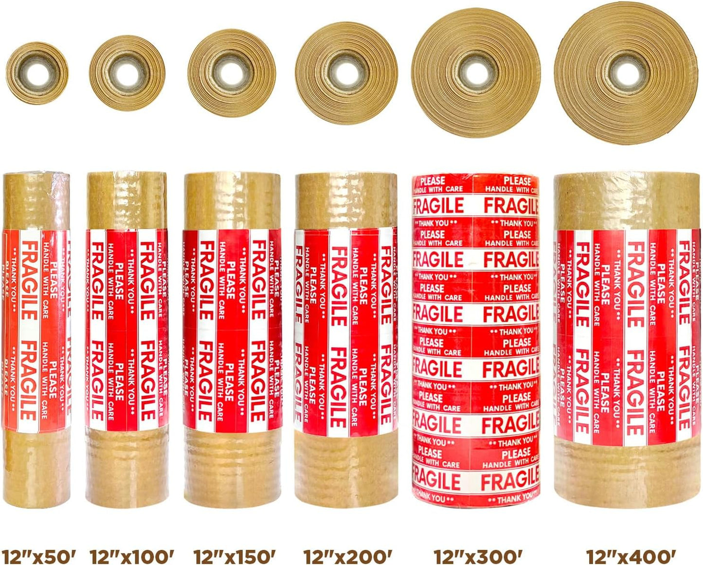 Honeycomb Packing Paper, 12"x200' Brown | Perforated Honeycomb Packing Paper Recyclable Moving Supplies for Shipping & Moving | Plastic-Free Alternative to Bubble Cushion Wrap with 36 Fragile Stickers