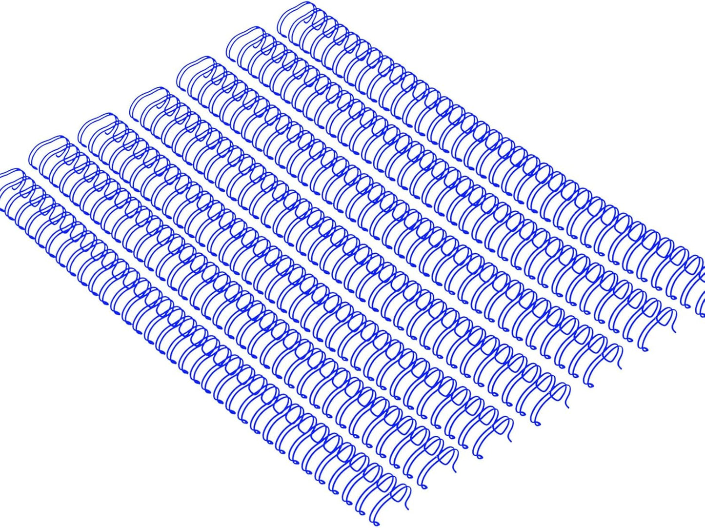 3 to 1 Pitch Twin Loop Wire Binding Spines, 3/8 Inch Book Binder Combs, 100 Pack Spiral Binding Coils for Booking Binder Machine, Students and Coworkers (60 Sheet Capacity, Blue)