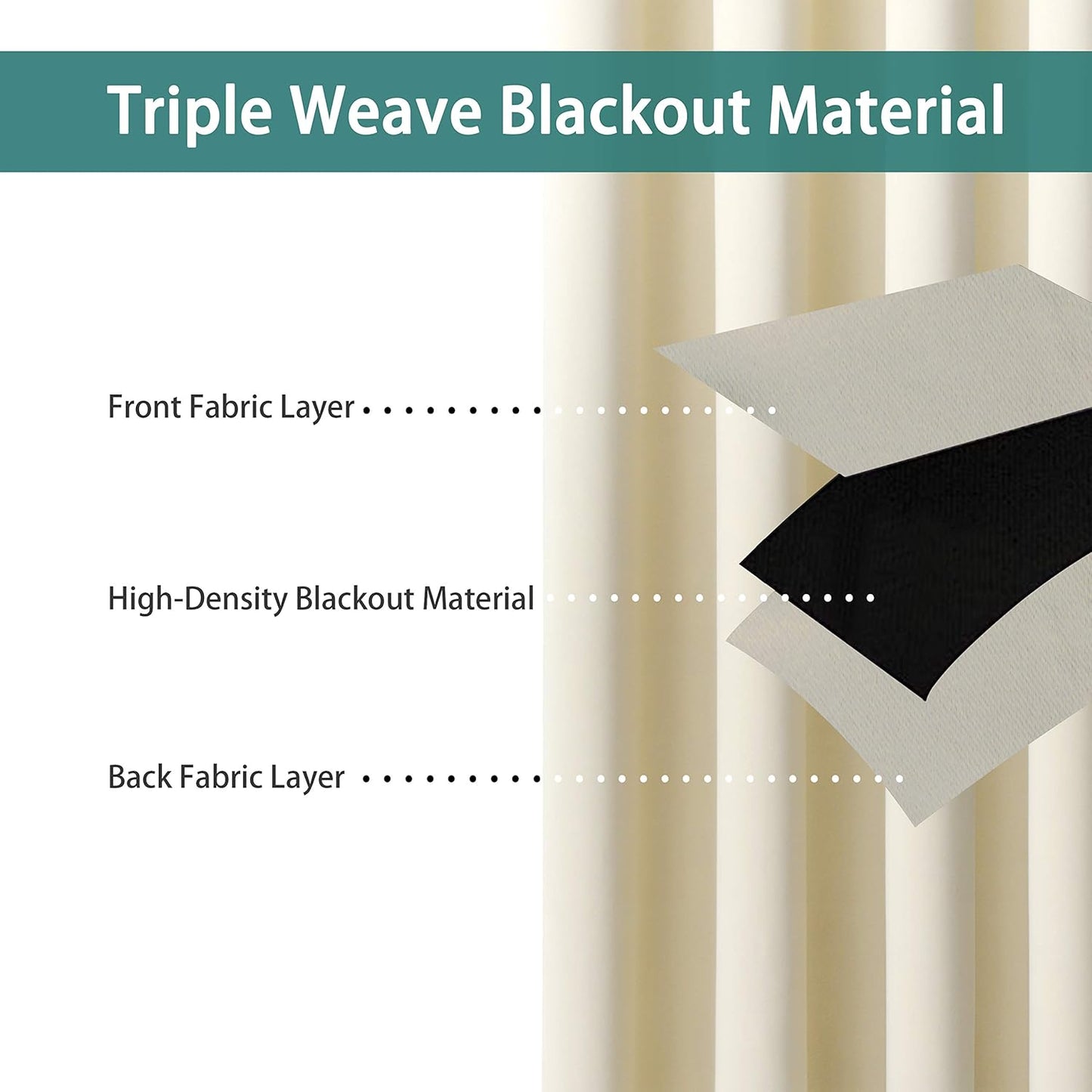 BONZER Room Divider Blackout Curtain Extra Wide Room Darkening Total Privacy Wall Noise Reducing for Living Room, 108L x 108W Inch (9L x 9W ft), 1 Panel, Cream