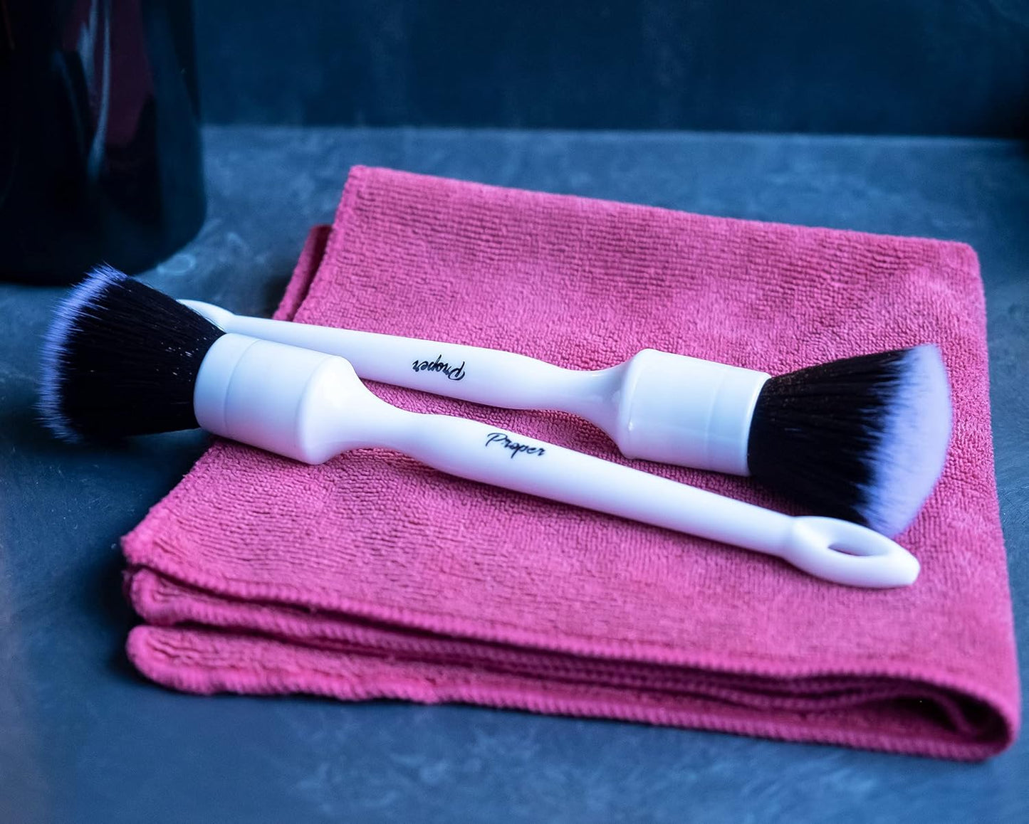 Car Detailing Brush Set, Premium Quality Ultra Soft Bristles, Clean Auto Interior (Leather Seats, Air Vents) or Exterior (Wheels, Paint, Emblems) Detail Brushes Car Detailing (2 Pack)