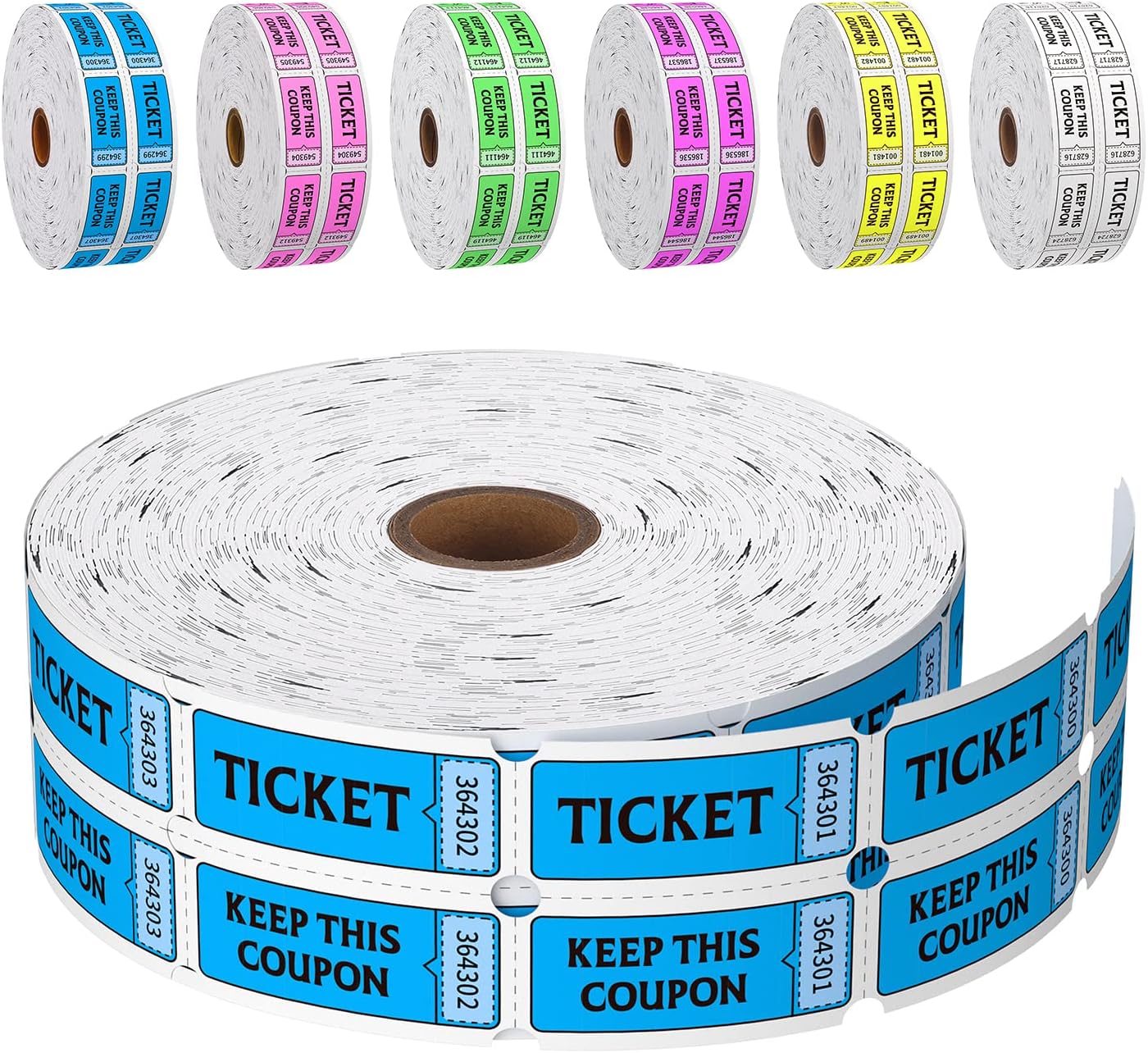 Fluorescence Raffle Tickets Double Roll 2000 Tickets Neon Blue 50/50 Tickets for Events, Entry, Class Reward, Fundraiser & Prizes
