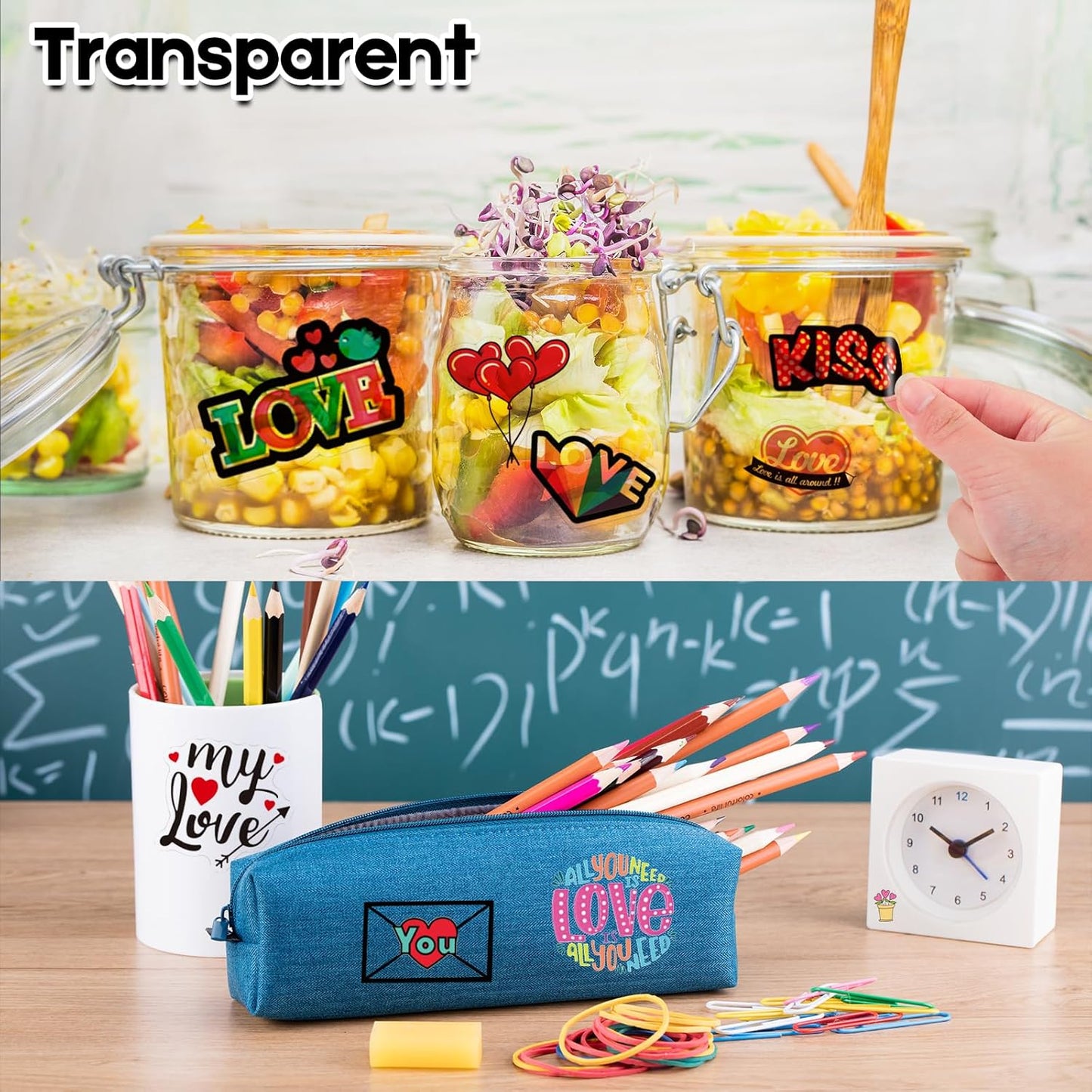 30 Sheets Printable Clear Sticker Paper for Inkjet Printer, Premium Vinyl Transparent Sticker Paper Waterproof, Dries Quickly, Vivid Colors, Tear Resistant, 8.5x11" Labels Great for Cutting Machines