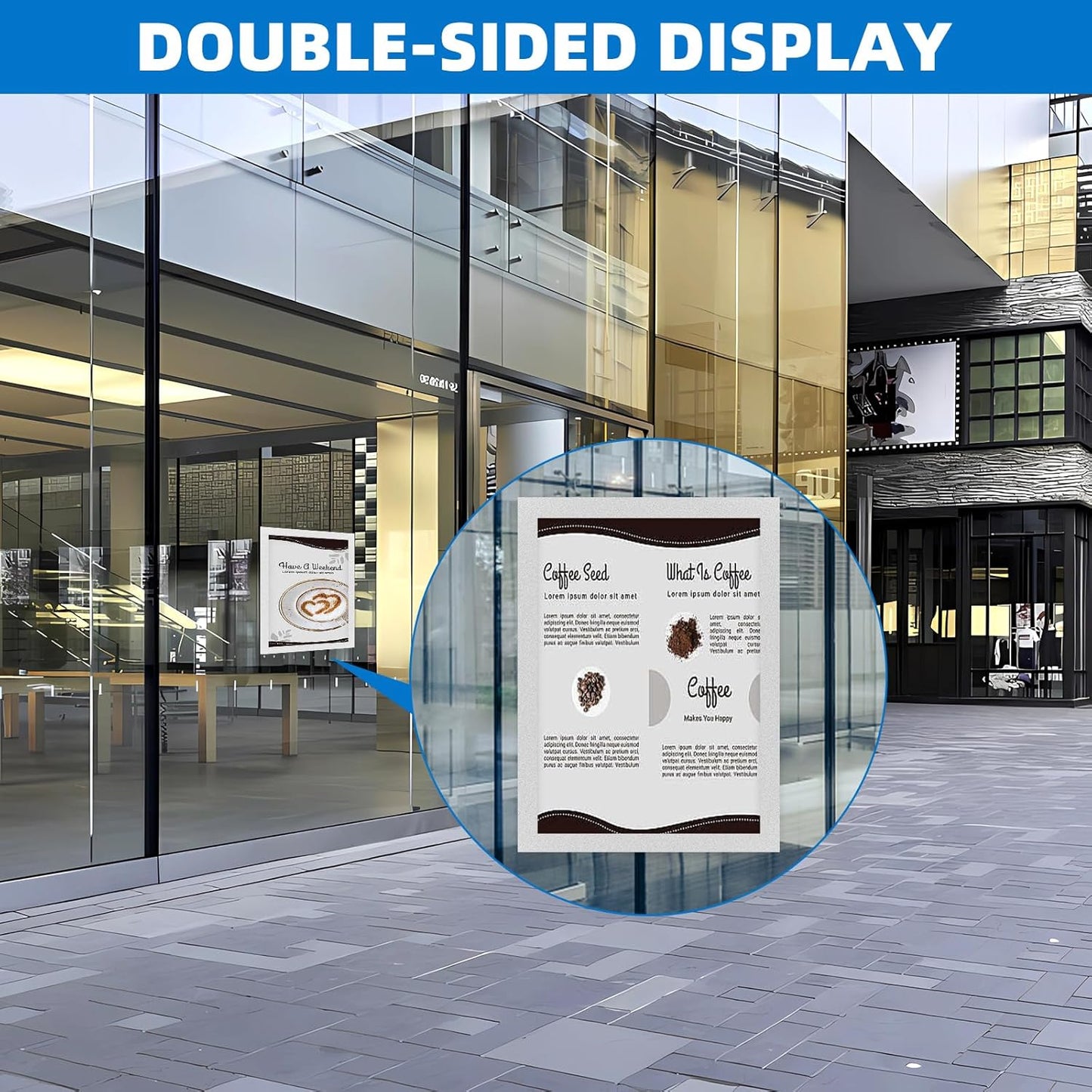 Magnetic Sign Holder 8.5 x 11-10 Pack Double Sided Magnetic Picture Frames for Wall Window Display Frame Paper Poster Document Holder Reusable Adhesive Frames for Refrigerator Glass Door