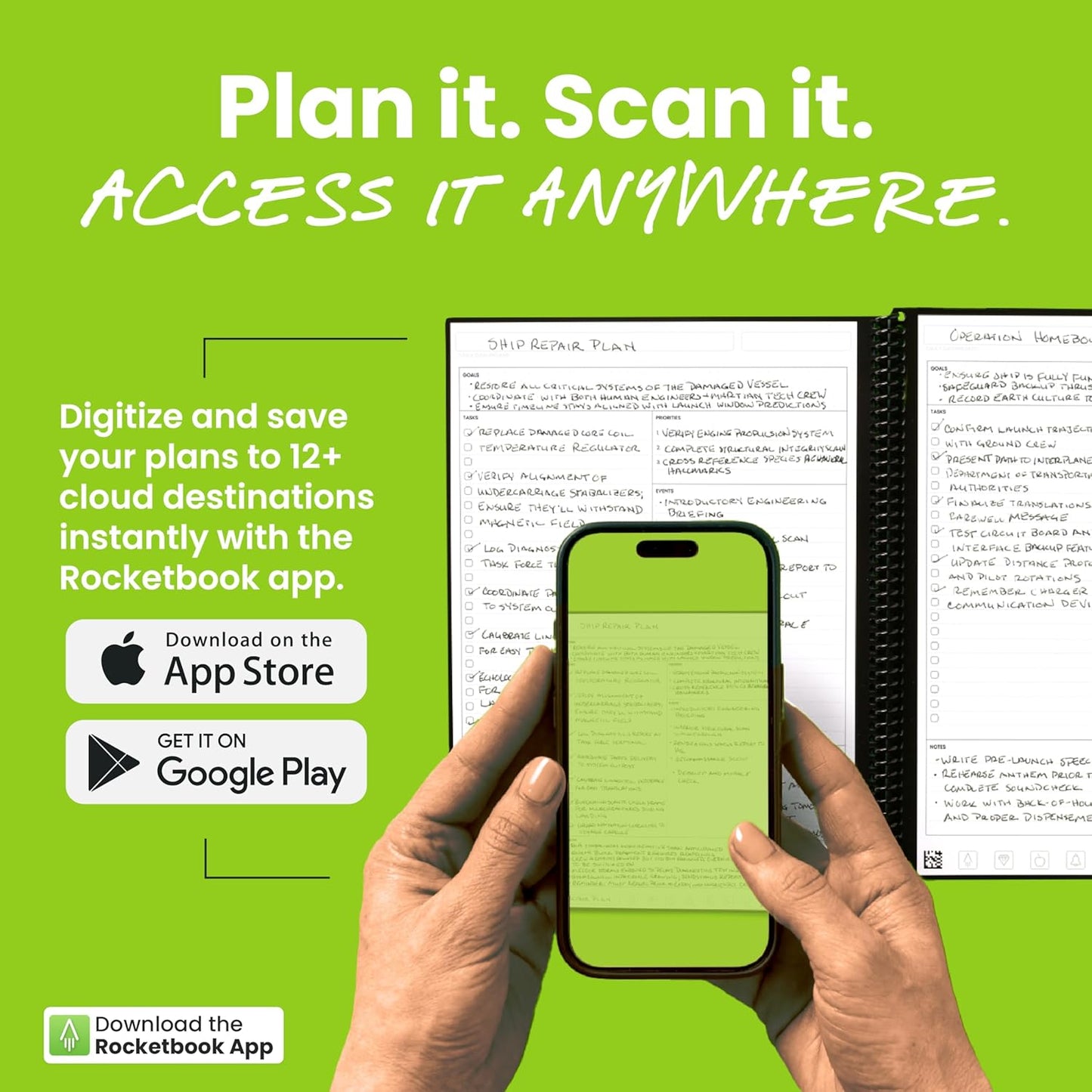 Rocketbook Flex Planner, Reusable Undated Smart, Letter Size 8.5x11 in Black – Daily, Weekly, Monthly, Annual Calendar, Tasks, Goals, Scheduling, Productivity, App Connected, Erasable, Durable Cover