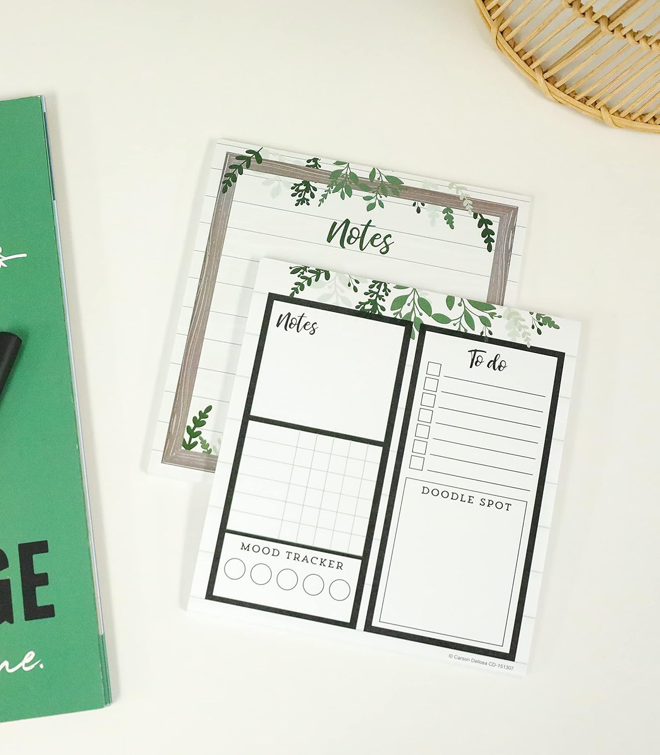 Carson Dellosa Farmhouse Notepad 4-Pack, Note Pads for Goals, To Do List, Checklist, Notes, Sketch Pad, and Classroom Organization Stationary, Desk Accessories and Office Supplies