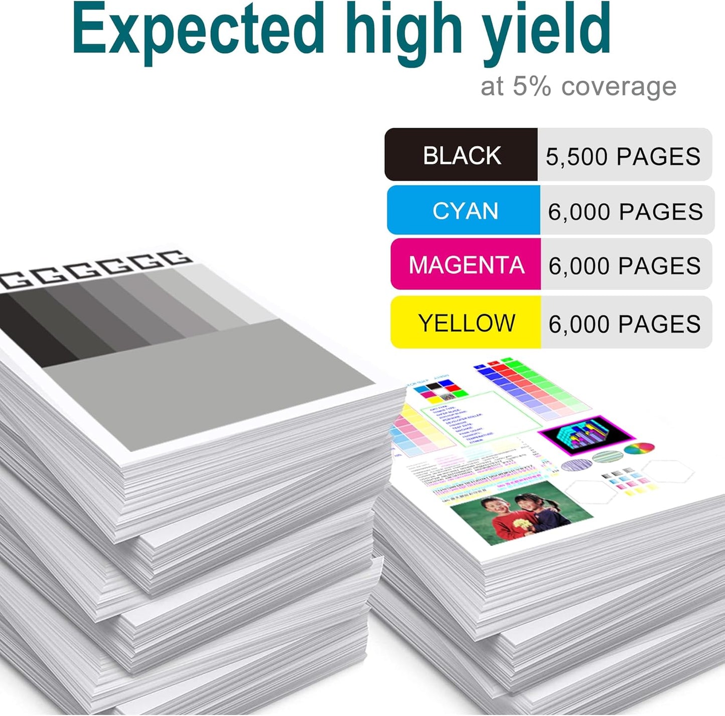 4 Pack Replacement for HP 507A Toner Cartridges Works with HP Laserjet Enterprise 500 Color M551,Laserjet 500 Color MFP M575,Laser Pro 500 MFP M570 Series (Black,Cyan,Magenta,Yellow)