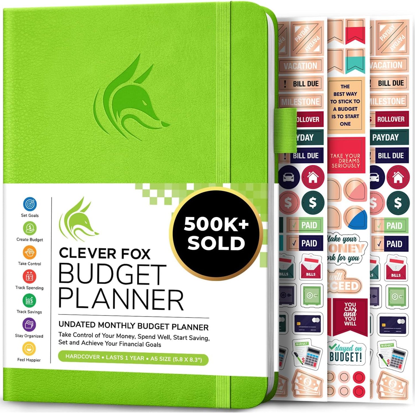 Clever Fox Budget Planner - Expense Tracker Notebook. Monthly Budgeting Organizer, Finance Logbook & Accounts Book, Bill Tracker, A5 (Green)