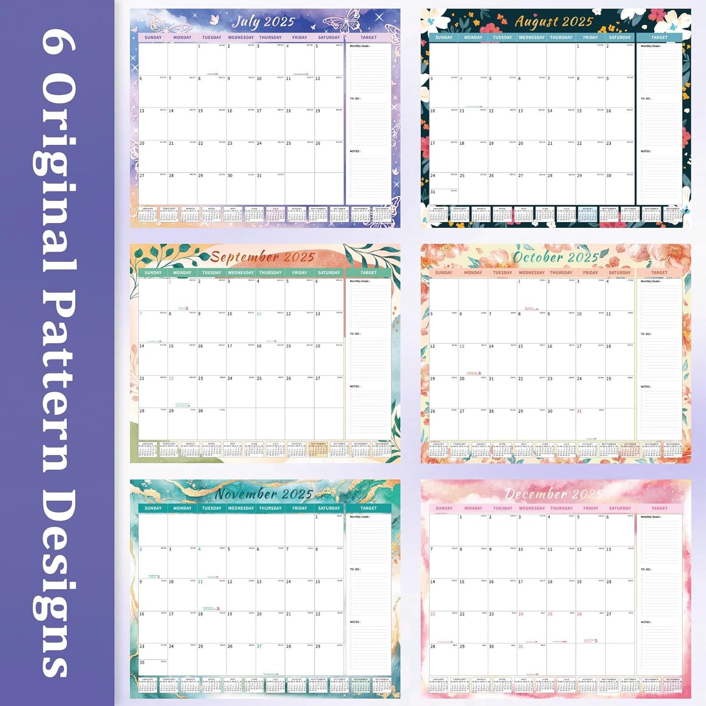 Ospelelf Desk Calendar 2025-2026 Large 22"x17" Monthly Family Planner Pad with Protective Cover 18 Months July 2025 to December 2026 Diversified