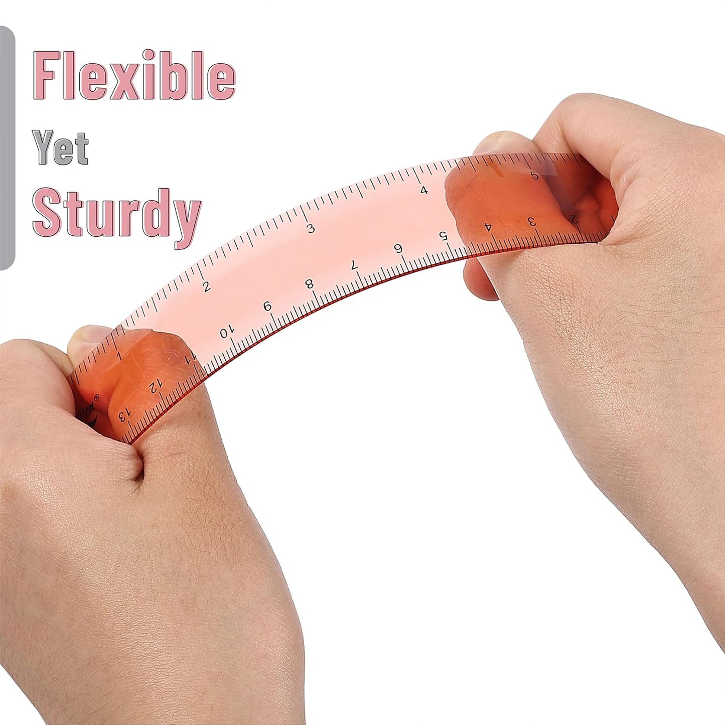 Mr. Pen- Ruler, 6 Inch, 6 Pack, Vintage Colors, Rulers for School, Clear Plastic Ruler, Back to School Supplies