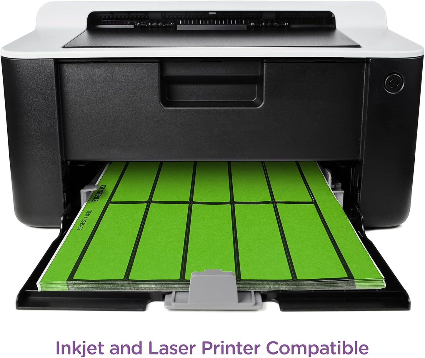Carstens Adhesive Binder Labels, 5 3/8” x 1 3/8”, Stickers for 1.5” – 4” Ring Binder Spines, Inkjet and Laser Printer Compatible, Green, 20 Sheets, 10 Labels Per Sheet