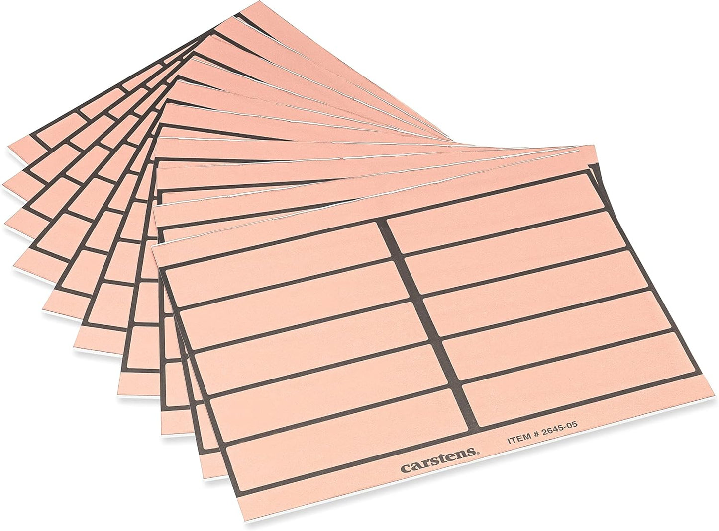 Carstens Adhesive Binder Labels, 5 3/8” x 1 3/8”, Stickers for 1.5” – 4” Ring Binder Spines, Inkjet and Laser Printer Compatible, Pink, 20 Sheets, 10 Labels Per Sheet