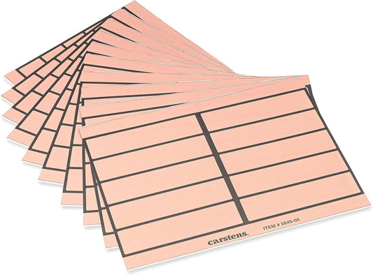 Carstens Adhesive Binder Labels, 5 3/8” x 1 3/8”, Stickers for 1.5” – 4” Ring Binder Spines, Inkjet and Laser Printer Compatible, Pink, 20 Sheets, 10 Labels Per Sheet