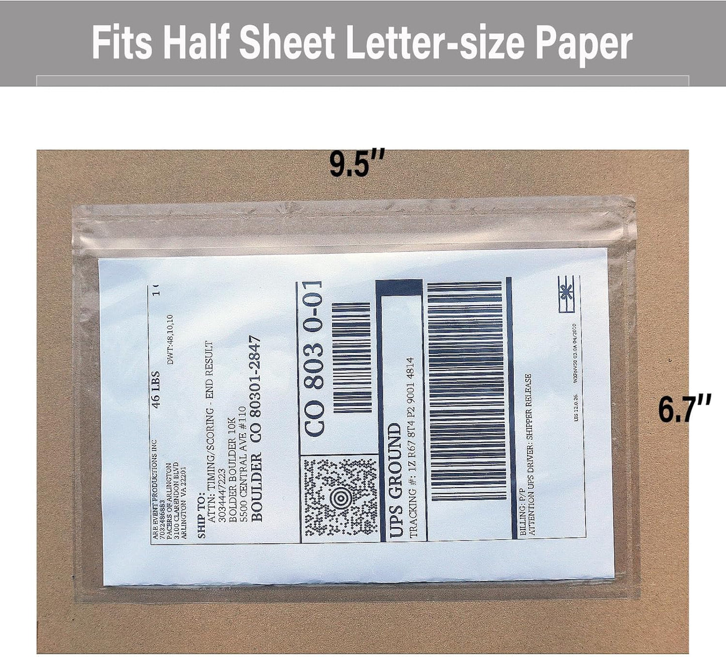 (240 Pack) BEUYI Clear 9.5'' x 6.7'' Packing List Envelopes, Adhesive Shipping Label Pouches/Sleeves, Easily Fits Half of Letter-Size Paper