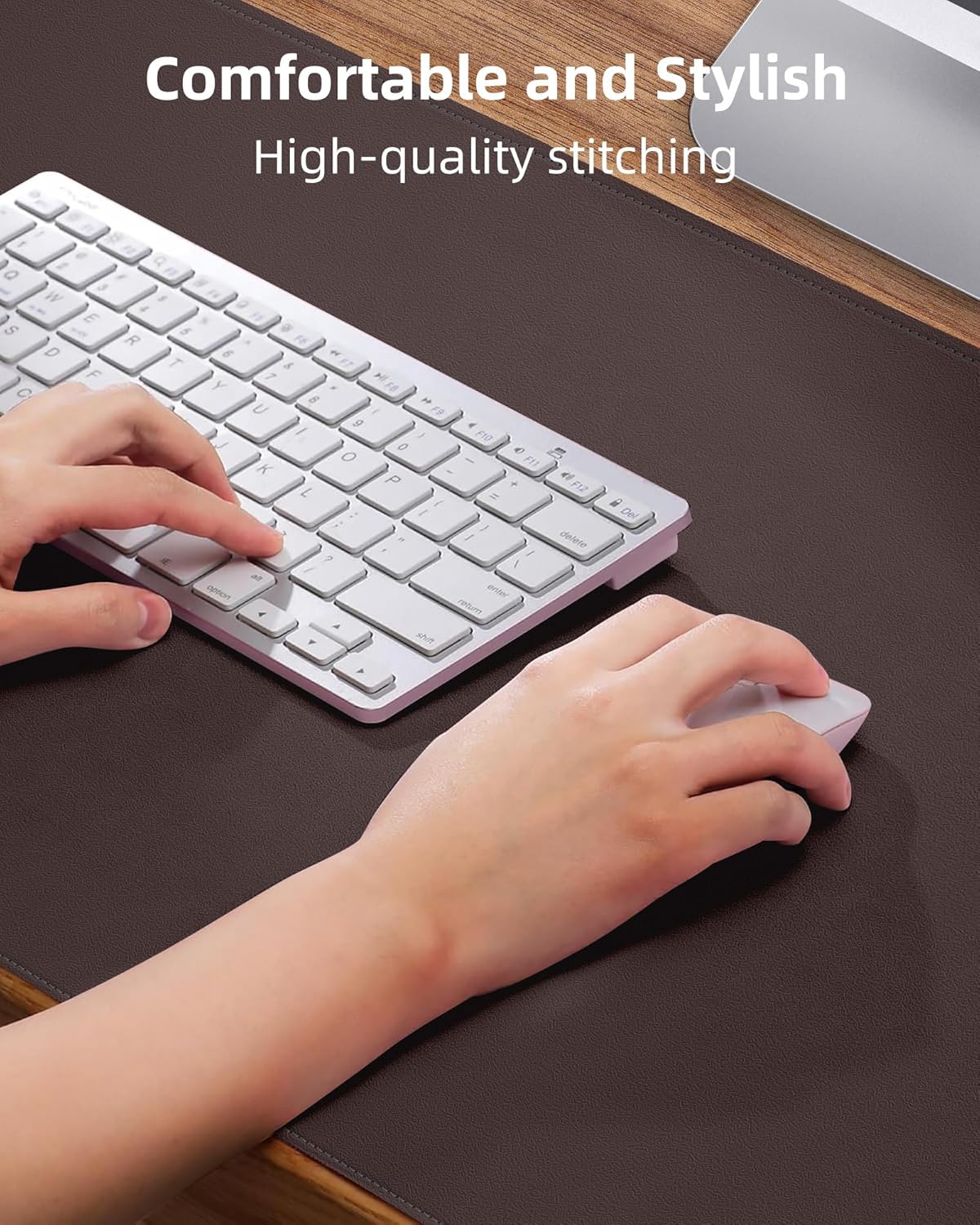 PU Leather Desk Pad Protector - 36"x17" Large Non-Slip Desk Mat, Waterproof Office Desk Blotter & Mouse Pad for Keyboard, Laptop - Home & Office (Coffee Brown)