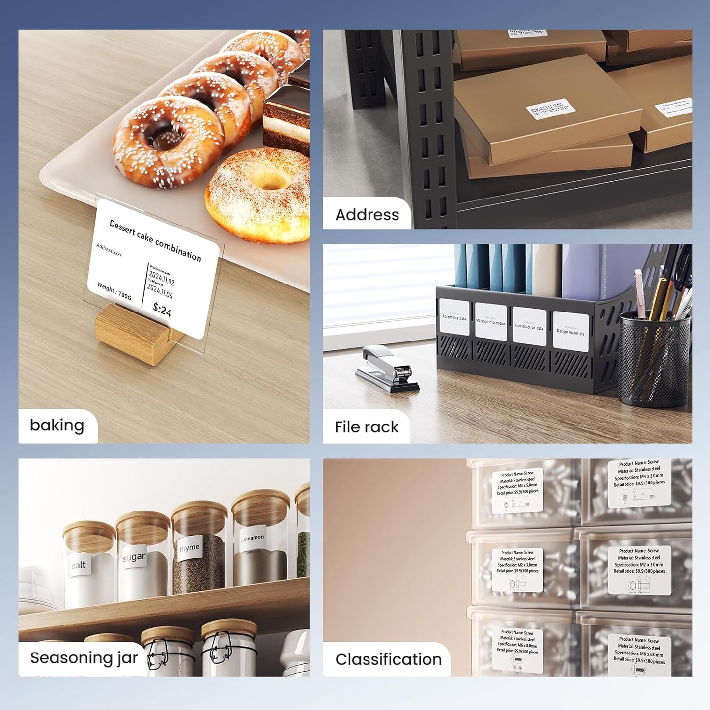 CLABEL Label Maker Machine with Tape: 221B Thermal Inkless Label Printer 2 Inch Mini Portable Bluetooth Handheld Sticker Barcode Labeler Compatible with Phone & PC for Small Business Retail Office