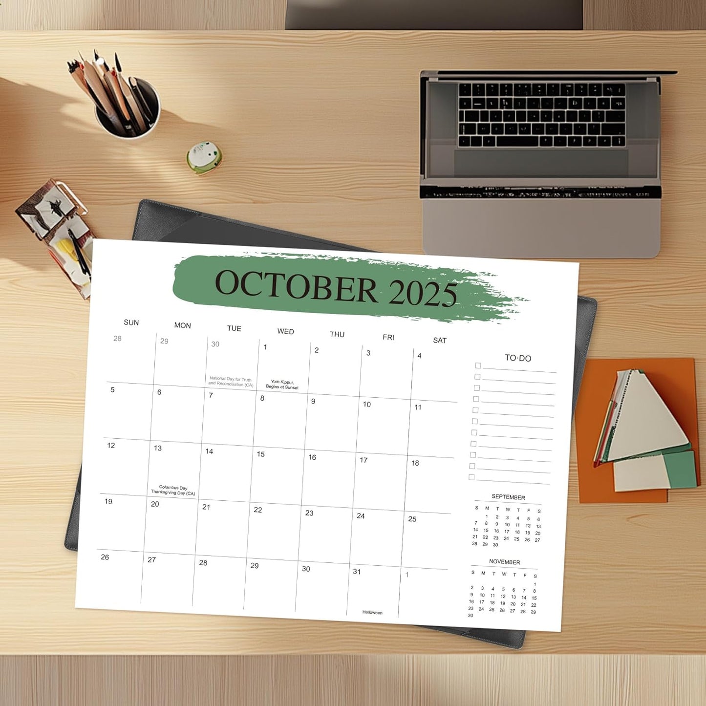 Desk Calendar 2025-2026 – 18-Month Desktop Calendar from July 2025 to December 2026, for Office, School & Home Use – Large Teacher Desk Calendar 22x17 (Black)
