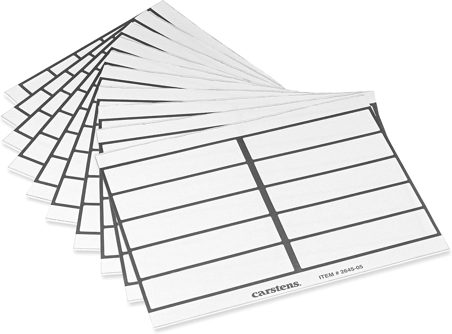 Carstens Adhesive Binder Labels, 5 3/8” x 1 3/8”, Stickers for 1.5” – 4” Ring Binder Spines, Inkjet and Laser Printer Compatible, White, 20 Sheets, 10 Labels Per Sheet
