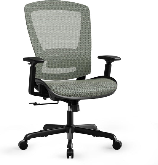ELABEST T96 Mesh Office Chair,Ergonomic Computer Desk Chair,Sturdy Task Chair- Adjustable Lumbar Support & Armrests,Tilt Function,Comfort Wide Seat,Swivel Home Office Chair