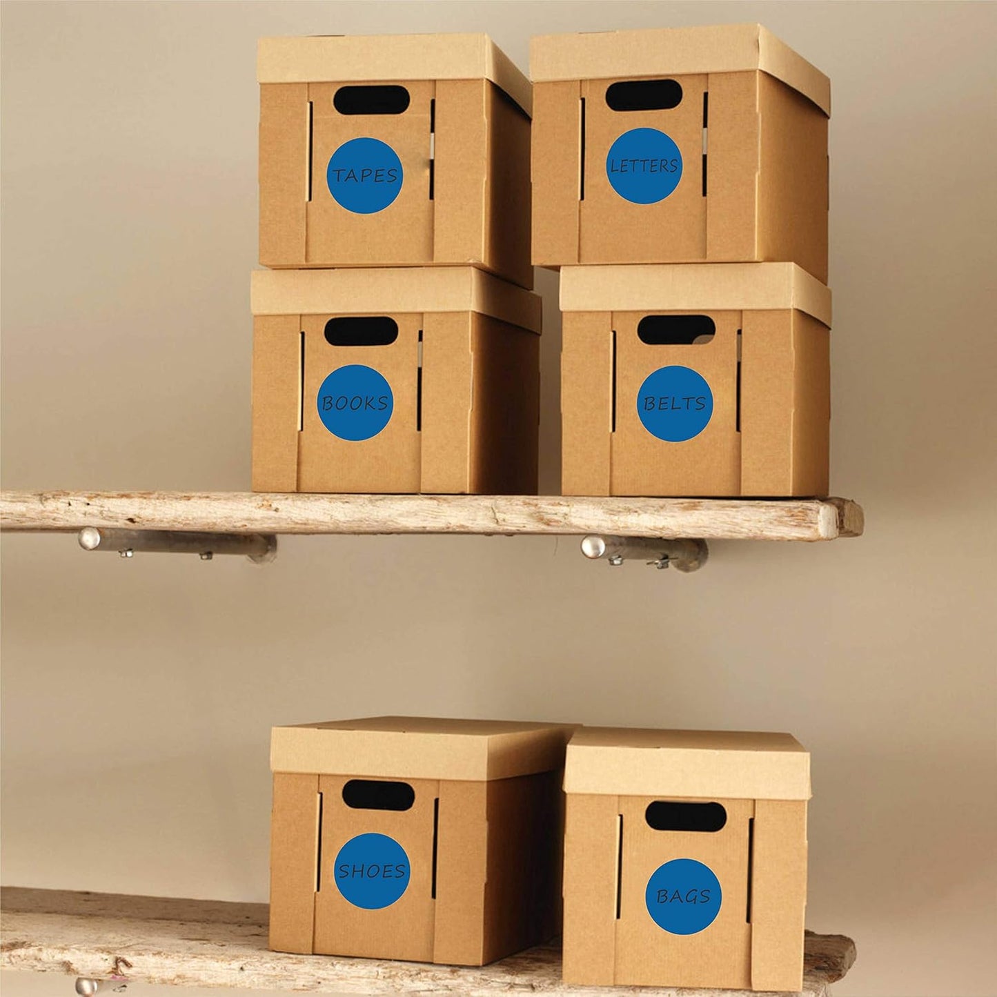 PARLAIM 3 Inch Color Code Circle Dot Stickers, 500pcs Round Color Coding Labels in Dispenser Box for Inventory Business, Blue