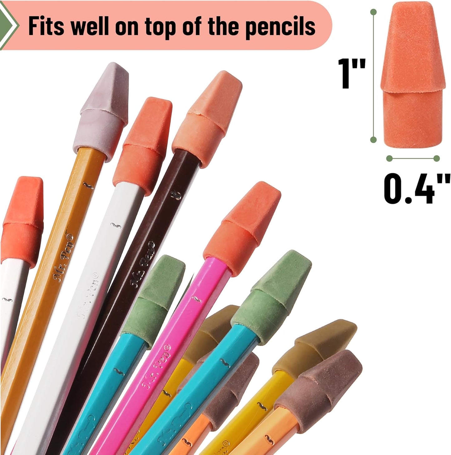 Mr. Pen- Pencil Erasers Toppers, 120 Pack, Colorful, Latex Free, No Smudge, Mr Pen Erasers for Pencils