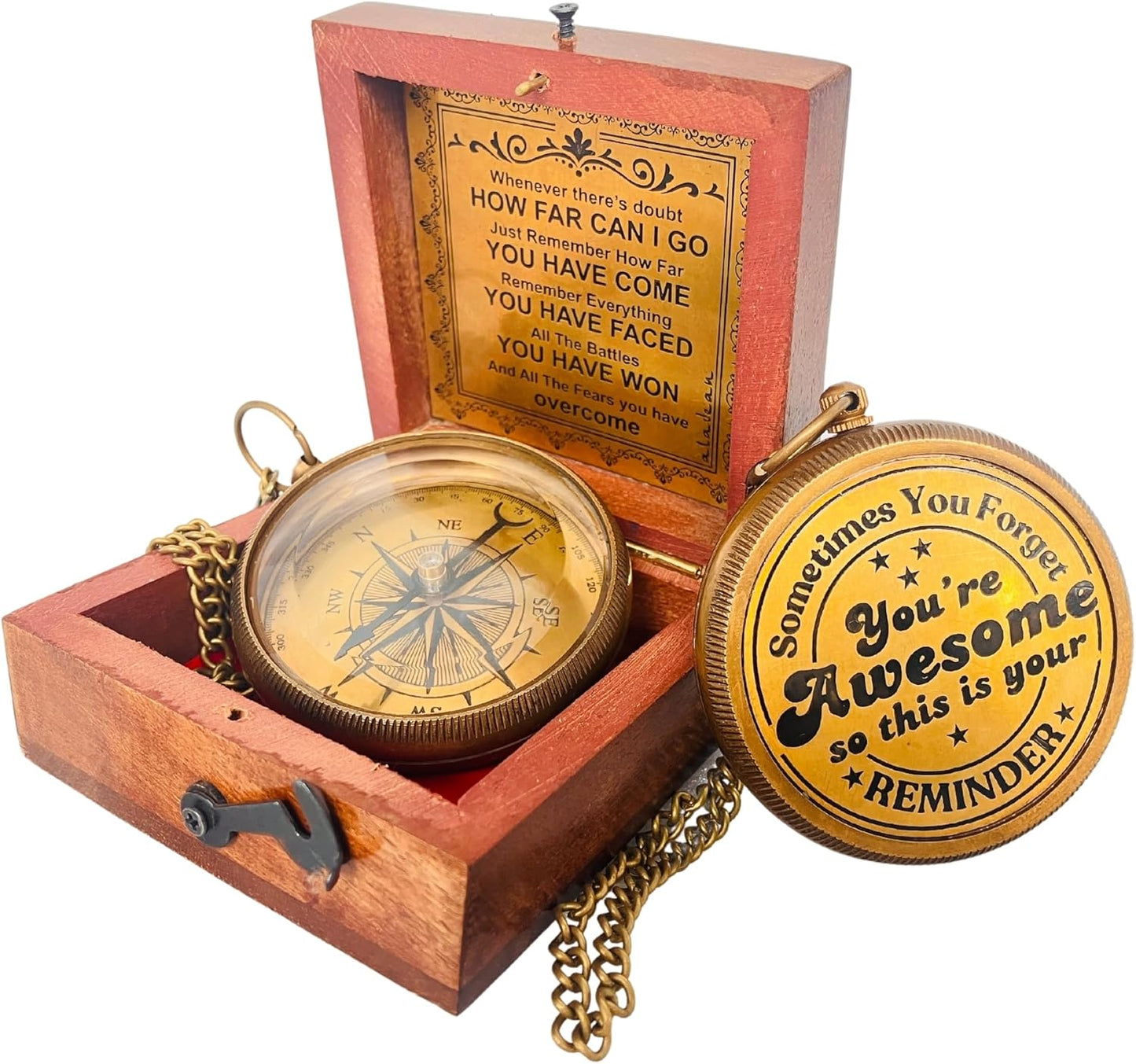 Gift for Son from Mom Dad | Engraved Compass 2" - Father to Son Gifts, Mom to Son Gifts for Graduation 2025, Birthday Baptism Confirmation Communion