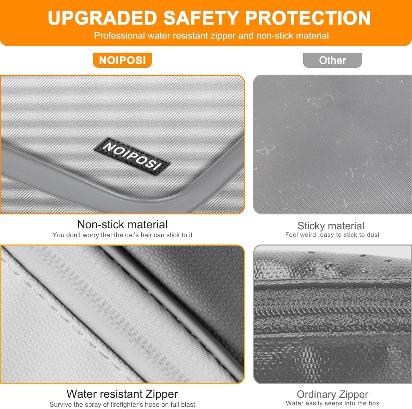 Document Organizer with 5200℉ Heat Insulated, 16.1"x11.4"x4.3" Waterproof and Fireproof Document Box with Lock, Home Strong Fireproof Safe Storage Box for Legal Size Documents and File，Silver