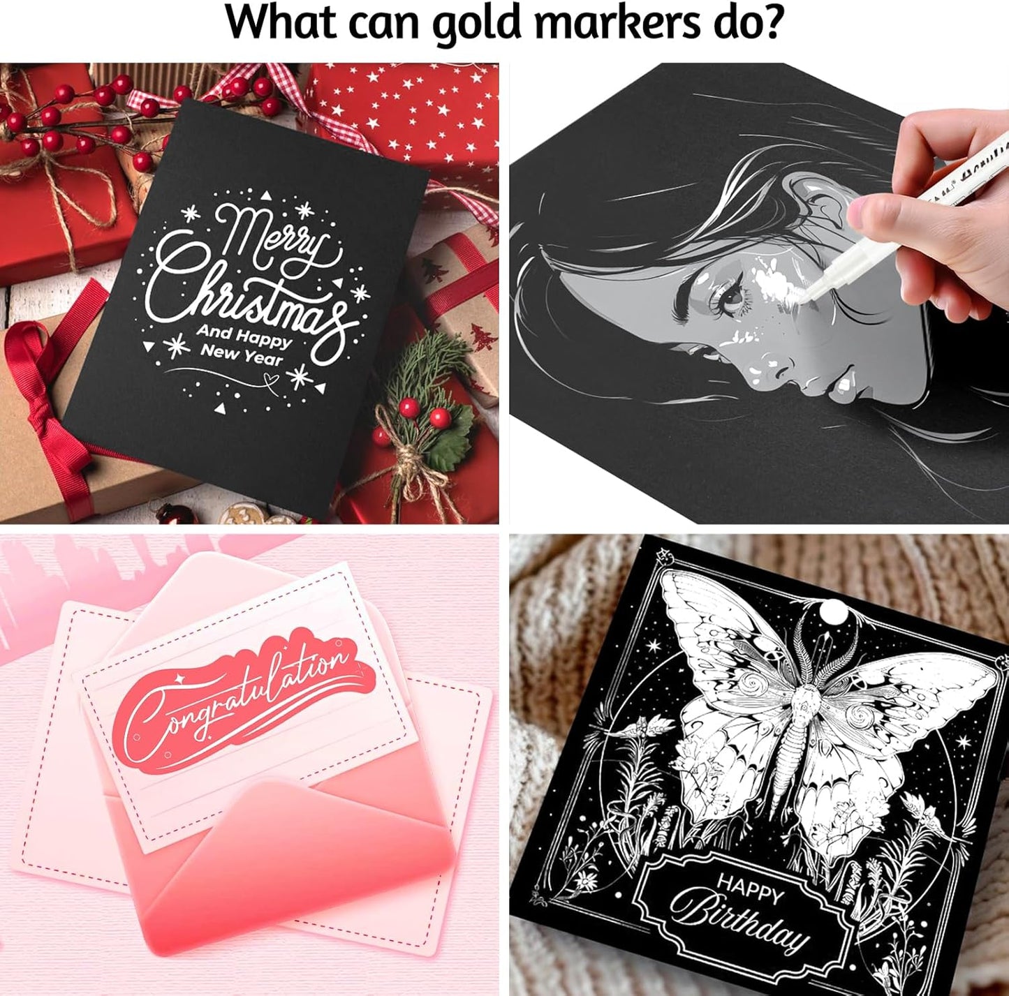 SFAIH White Paint Markers Pens - 4 Pack 0.7MM Fine Tip Acrylic White Permanent Markers for Adding Highlights on Rocks, Black Paper Sketching, DIY Canvas Art Details