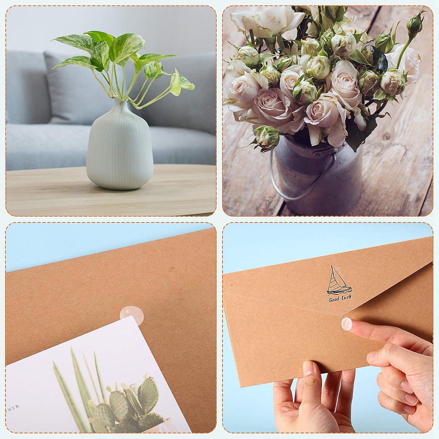 Zonon 3000 Pcs Double Sided Adhesive Dots Clear Glue Point Tape Stickers Balloon Glue Round Mini No Traces Adhesive Sticker Dot Sticker for Classroom Decor Craft DIY Office (0.47 Inch/ 12 mm)