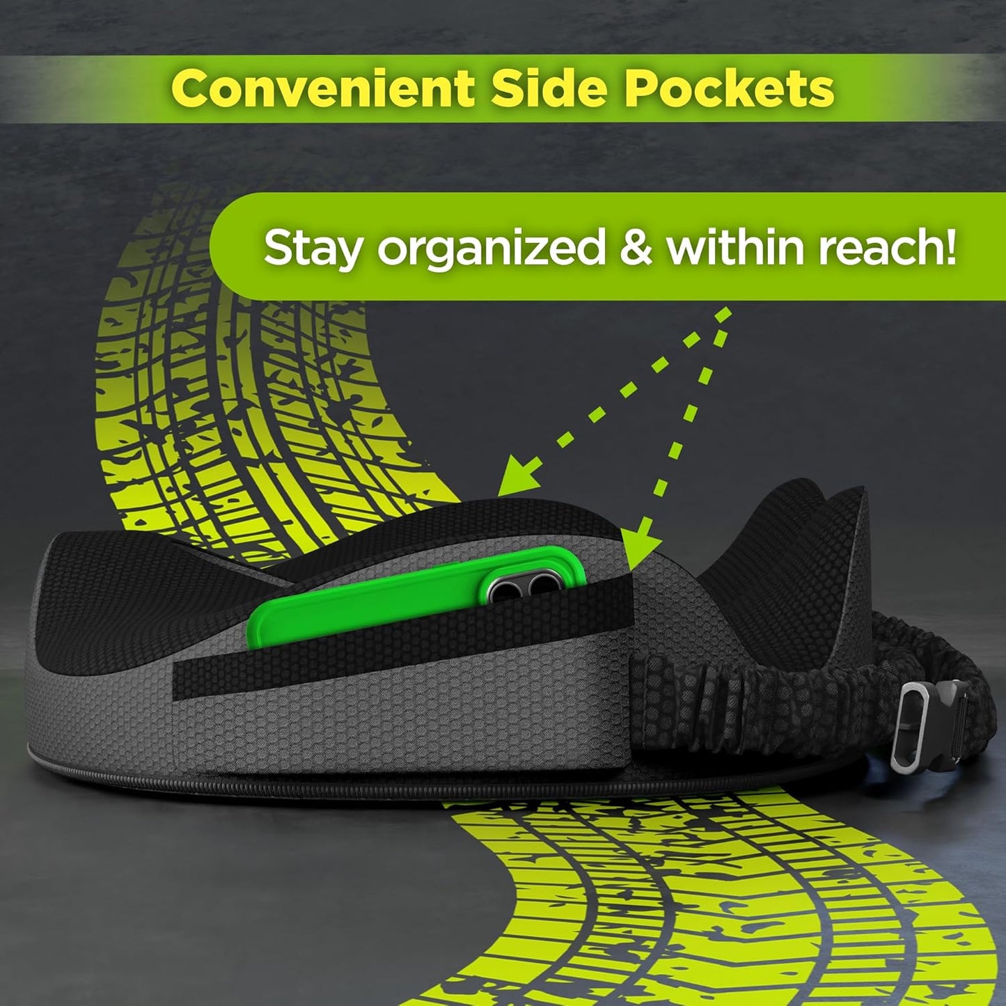 XL Truck Seat Cushion for Truck Driver Seat Cushion - Upgraded Back Support, CertiPUR-US® Certified - Thick Memory Foam, Pain Relief for Hours of Driving, Trucker Approved Big Rig - Black