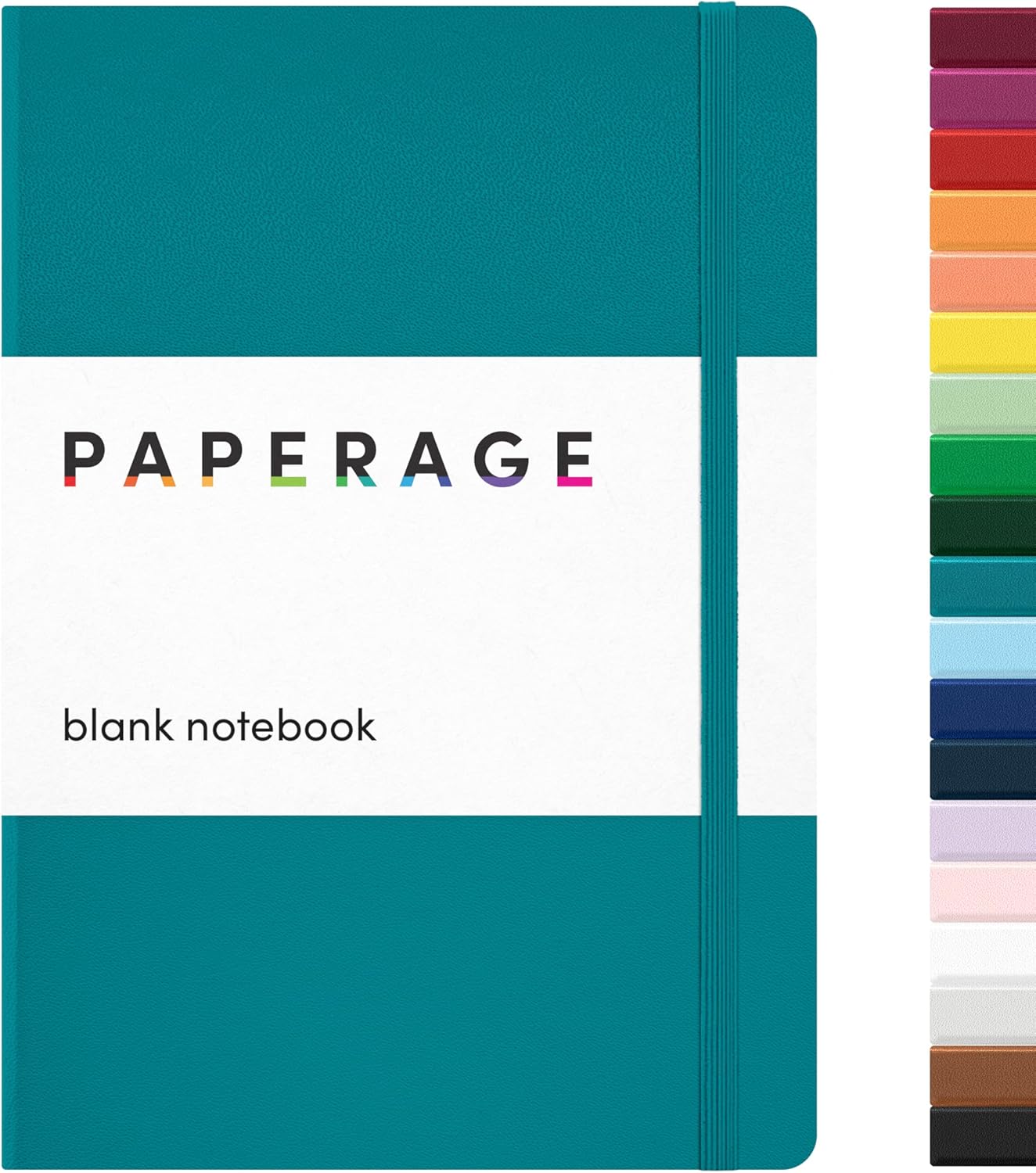 PAPERAGE Blank Journal Notebook, (Turquoise), 160 Pages, Medium 5.6 in x 8 in - 100 GSM Thick Paper – Hardcover Journaling Notebook for Work, School, Note Taking or Sketching