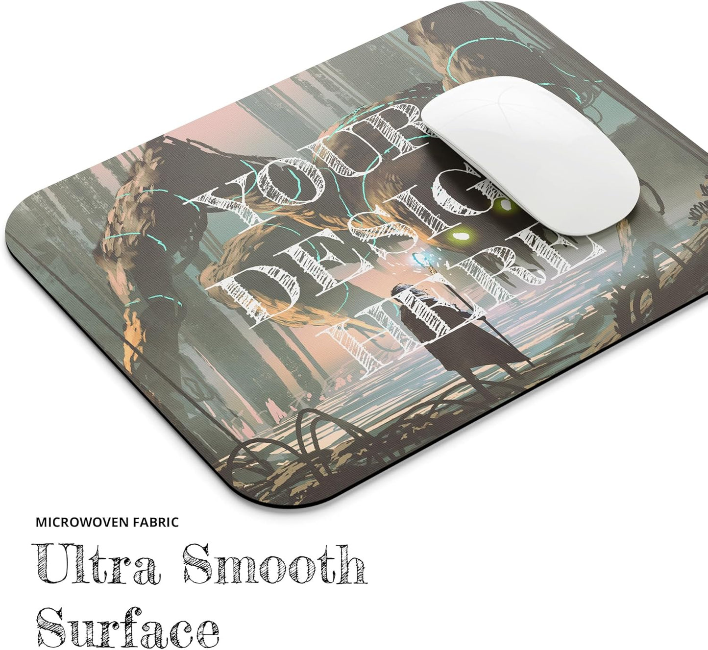 Custom Desk Mat, Personalized Desk Pad, Large Gaming Mouse Pad (Sewn (Black), Extra Large (16x35))