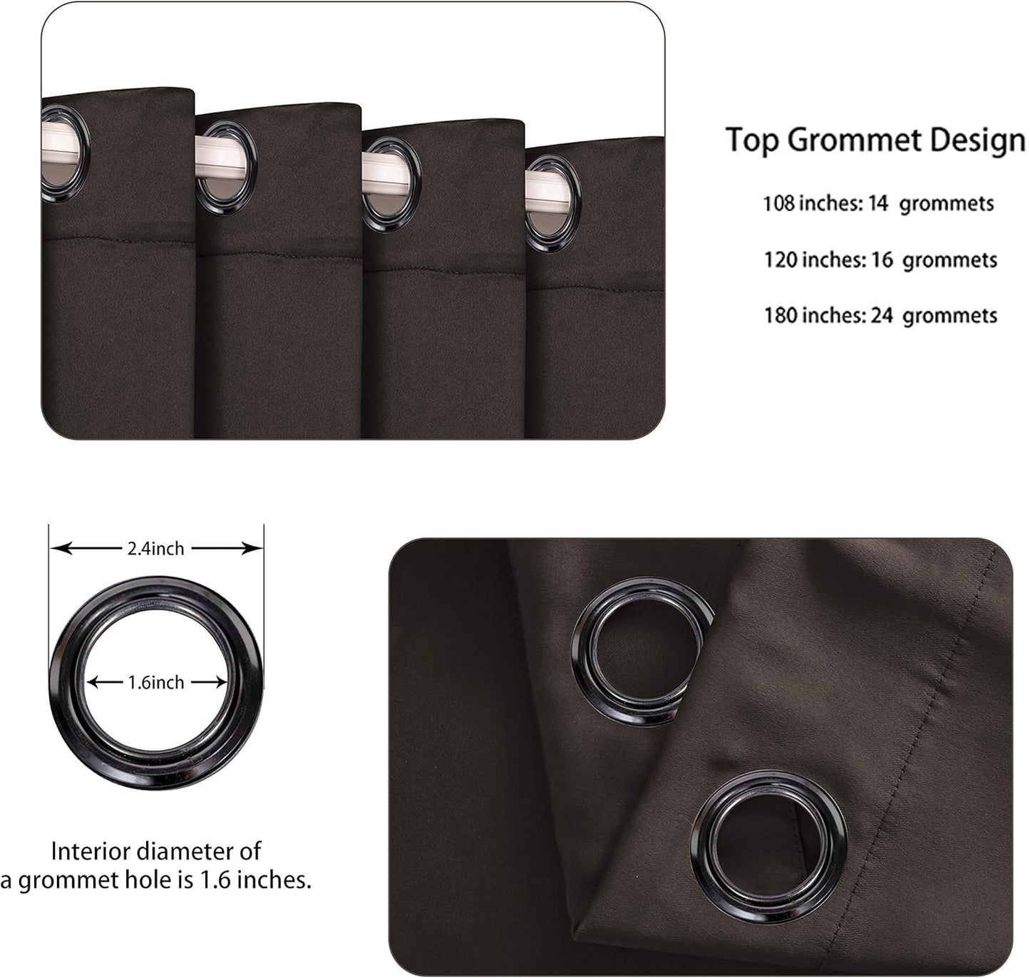 BONZER Room Divider Curtain Screen Partitions Total Privacy Wall Grommet Wide Blackout Curtains for Living Room, 84L x 108W Inch (7L x 9W ft), 1 Panel, Chocolate