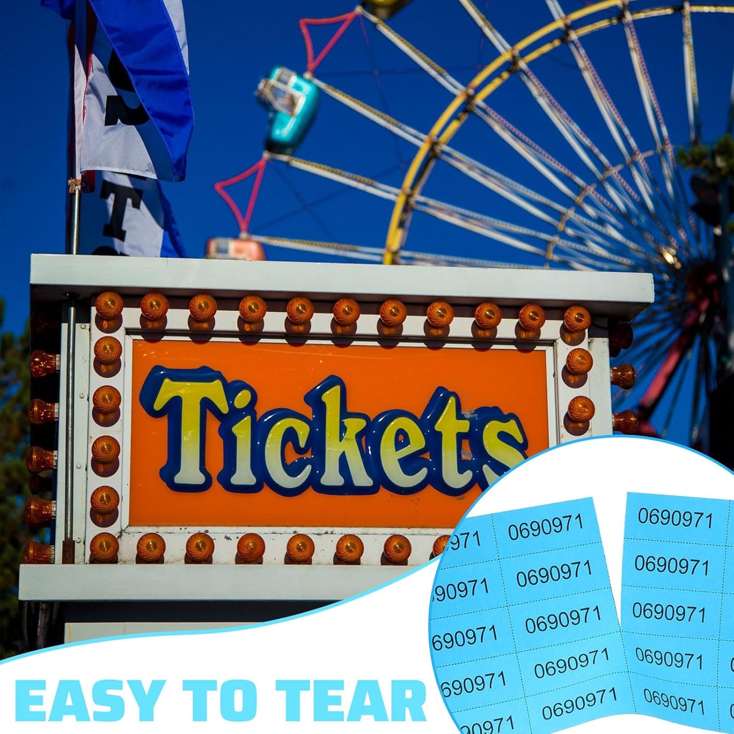 Kosiz 2400 Sheets Raffle Ticket Sheets Blue Chinese Auction Tickets with 25 Bid Numbers Per for Fundraising Basket Silent Auction Activity Fundraiser Prizes Church Events