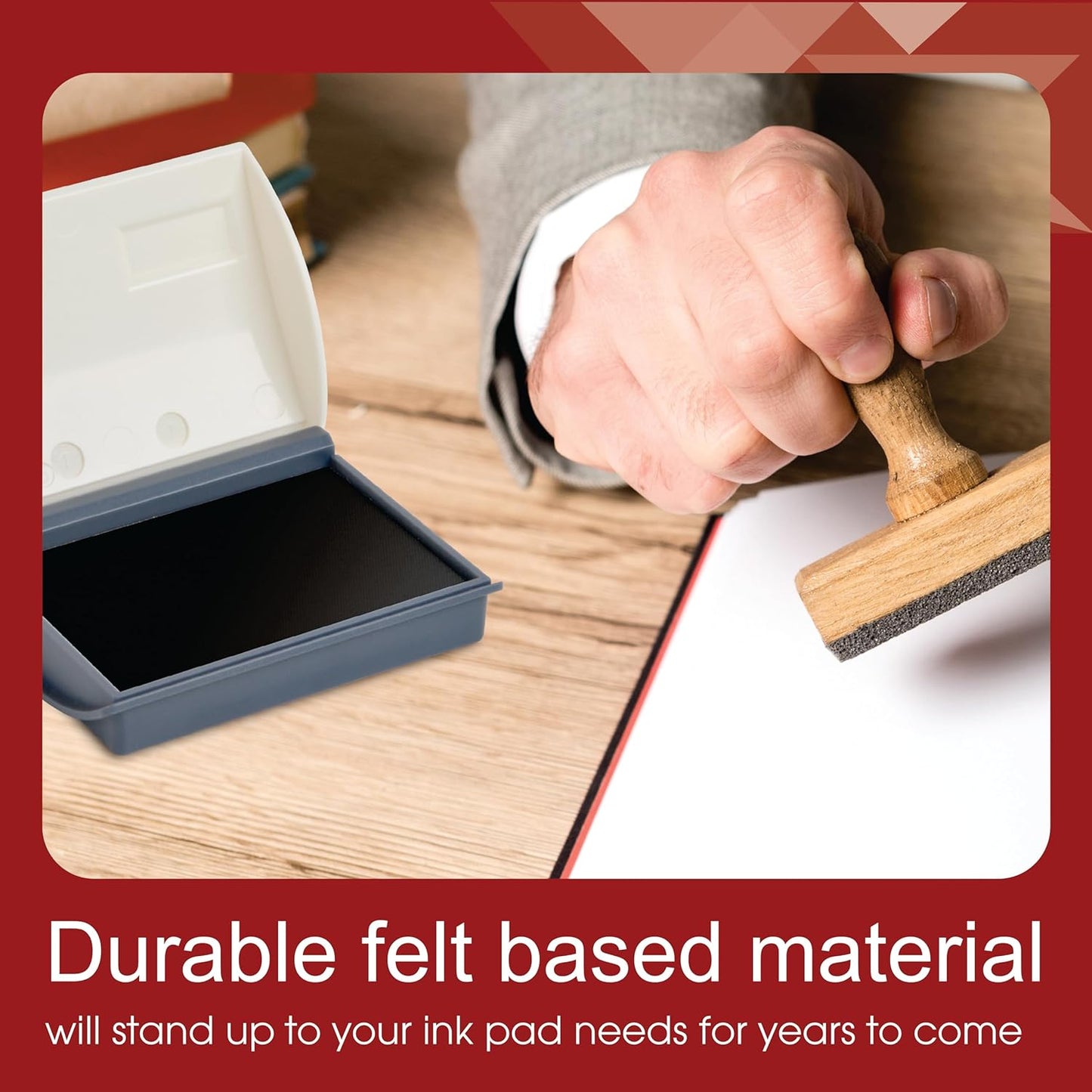 Shiny Green Ink Stamp Pad, 2-3/4" by 4-3/8" Surface Area, Felt Stamp Pad with Green Water-Based Stamp Ink