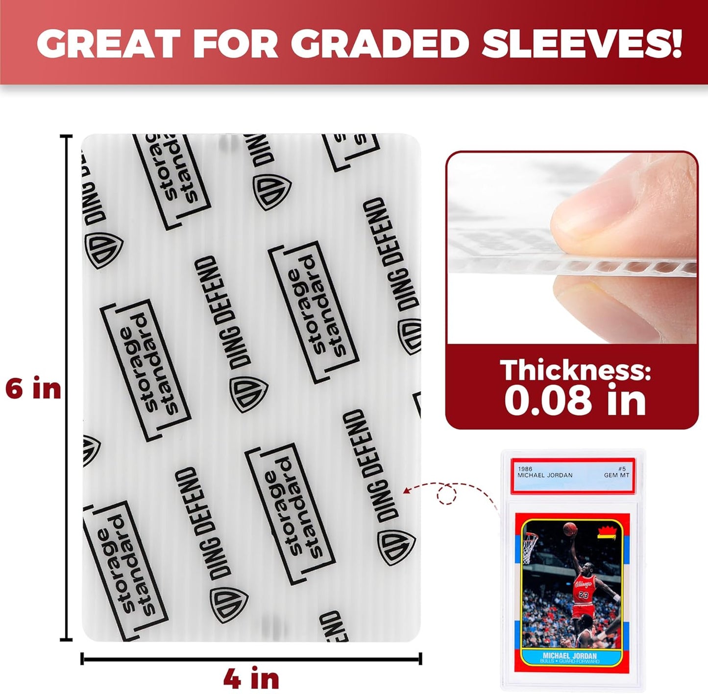 Card Protectors Trading Cards Shipping Supplies, 110-Pack 4'' x 6'' Graded Card Sleeves for Mailing Inserts, Plastic Semi Rigid Card Holder Better Than Corrugated Cardboard Sheets